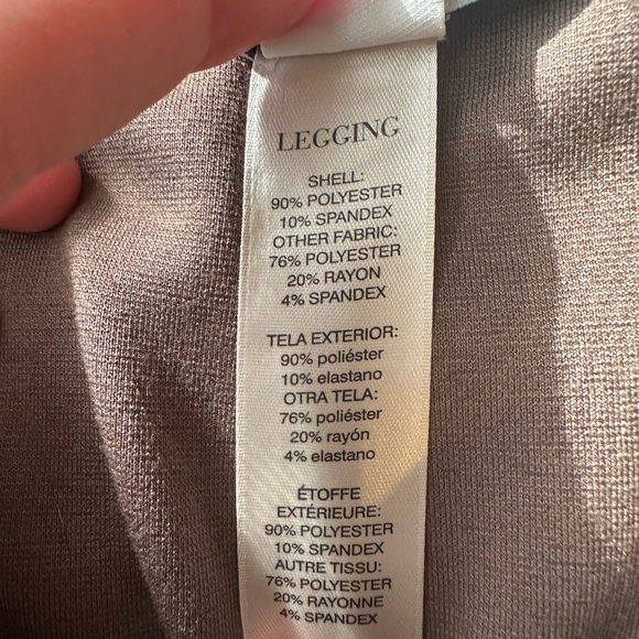 New White House Black Market brown khaki Suede like Pant Leggings size 4 - Picture 5 of 8